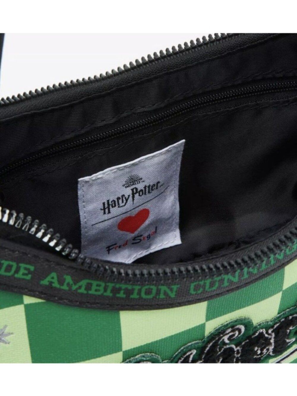 Fred Segal Harry Potter Slytherin Checkered Crescent Crossbody Bag Snake Nwt — image 5 of 5